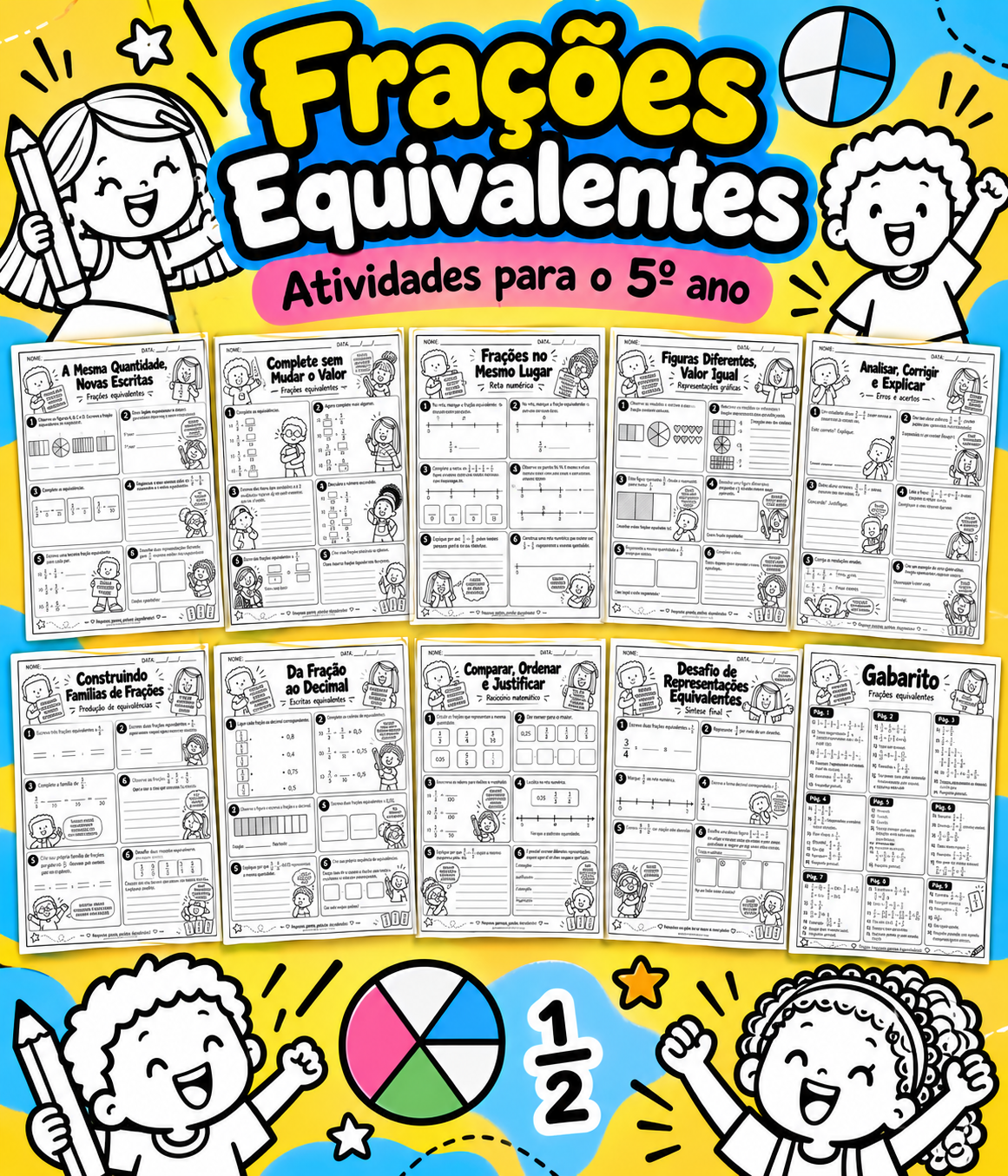 Atividades de Frações Equivalentes – 5º Ano | PDF com Gabarito