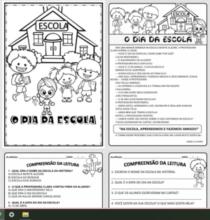 Dia da escola 1º e 2º ano