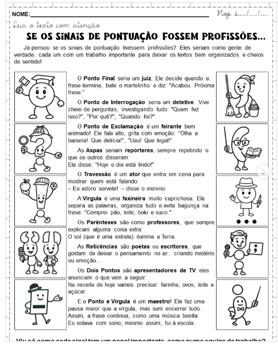 Sinais de pontuação para 3º a 5º ano. - Imagem 2